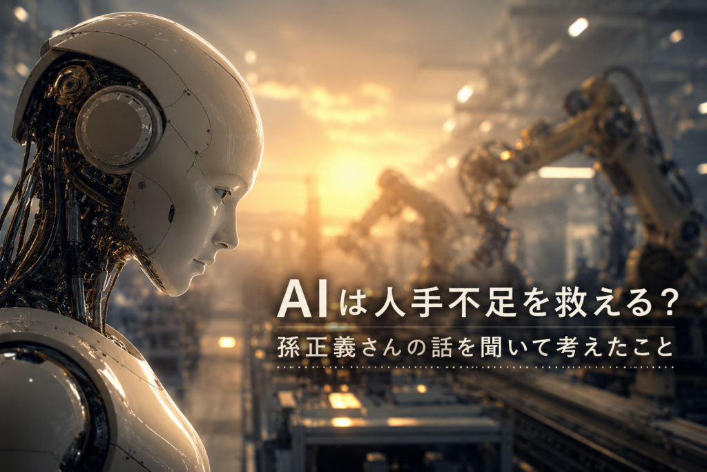 人手不足を支える未来のAIロボットのイメージ